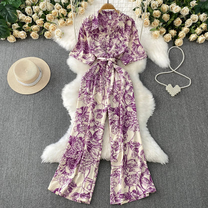 Floral Wide-Leg Jumpsuit | Wovetsa