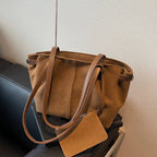 Large Suede Bucket Tote Bag | Wovetsa