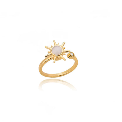 Gold-Tone Stainless Steel Cocktail Ring | Wovetsa
