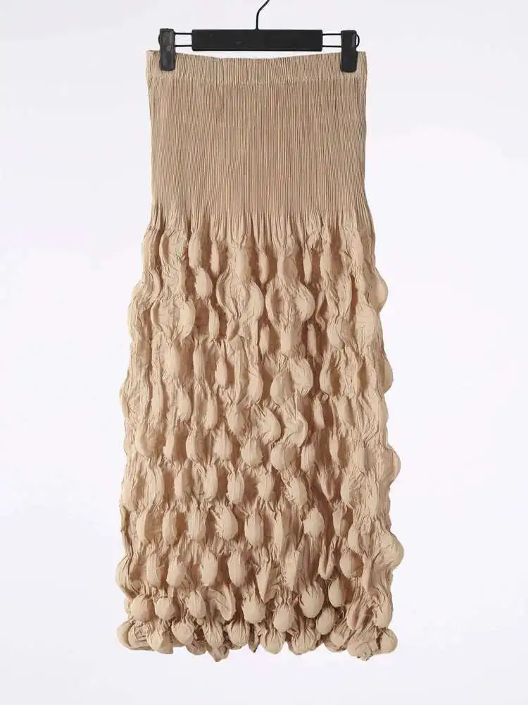 Pleated A-Line Midi Skirt | Wovetsa