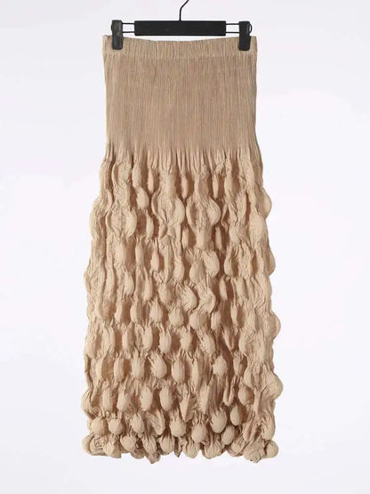 Pleated A-Line Midi Skirt | Wovetsa
