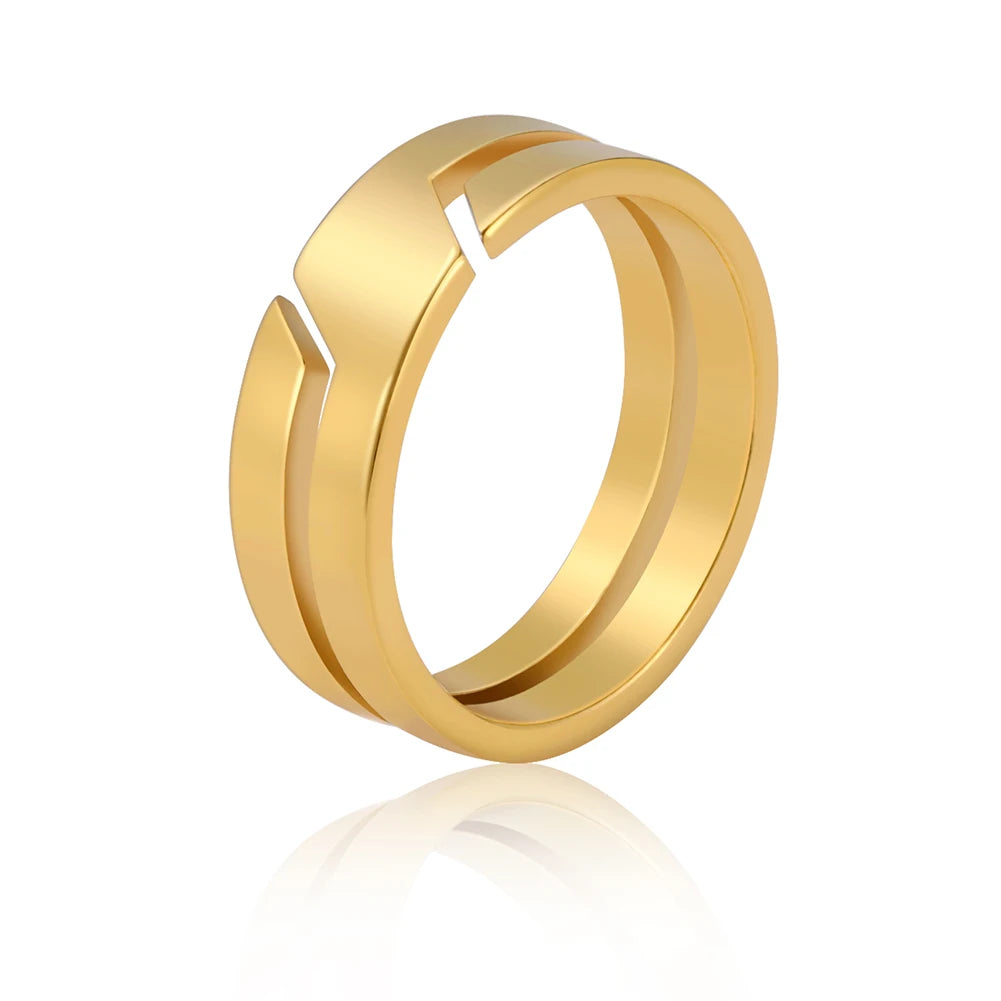 Stainless Steel Minimalist Band Ring | Wovetsa