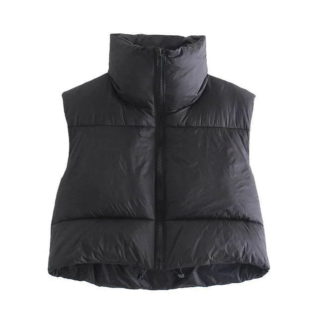 Women's Short Cotton Down Vest | Wovetsa
