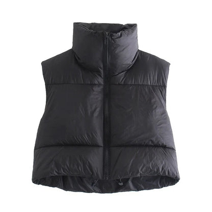 Women's Short Cotton Down Vest | Wovetsa