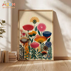 Colorful Botanical Floral Canvas Print | Wovetsa