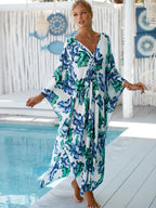 Animal Print Kaftan Beach Cover-Up Dress | Wovetsa