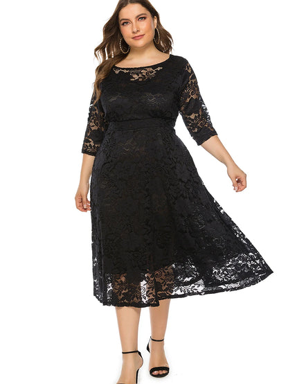 2021 New Women Plus size Dress Black White Long Sleeve Larges Big Plussize Autumn Clothes clothing Casual Wear For Female Suits