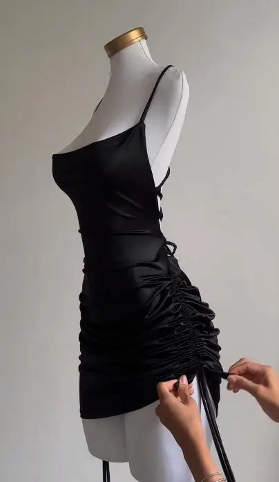 Lace-Up Halter Bodycon Dress | Wovetsa