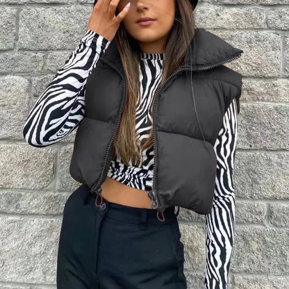 Women's Short Cotton Down Vest | Wovetsa