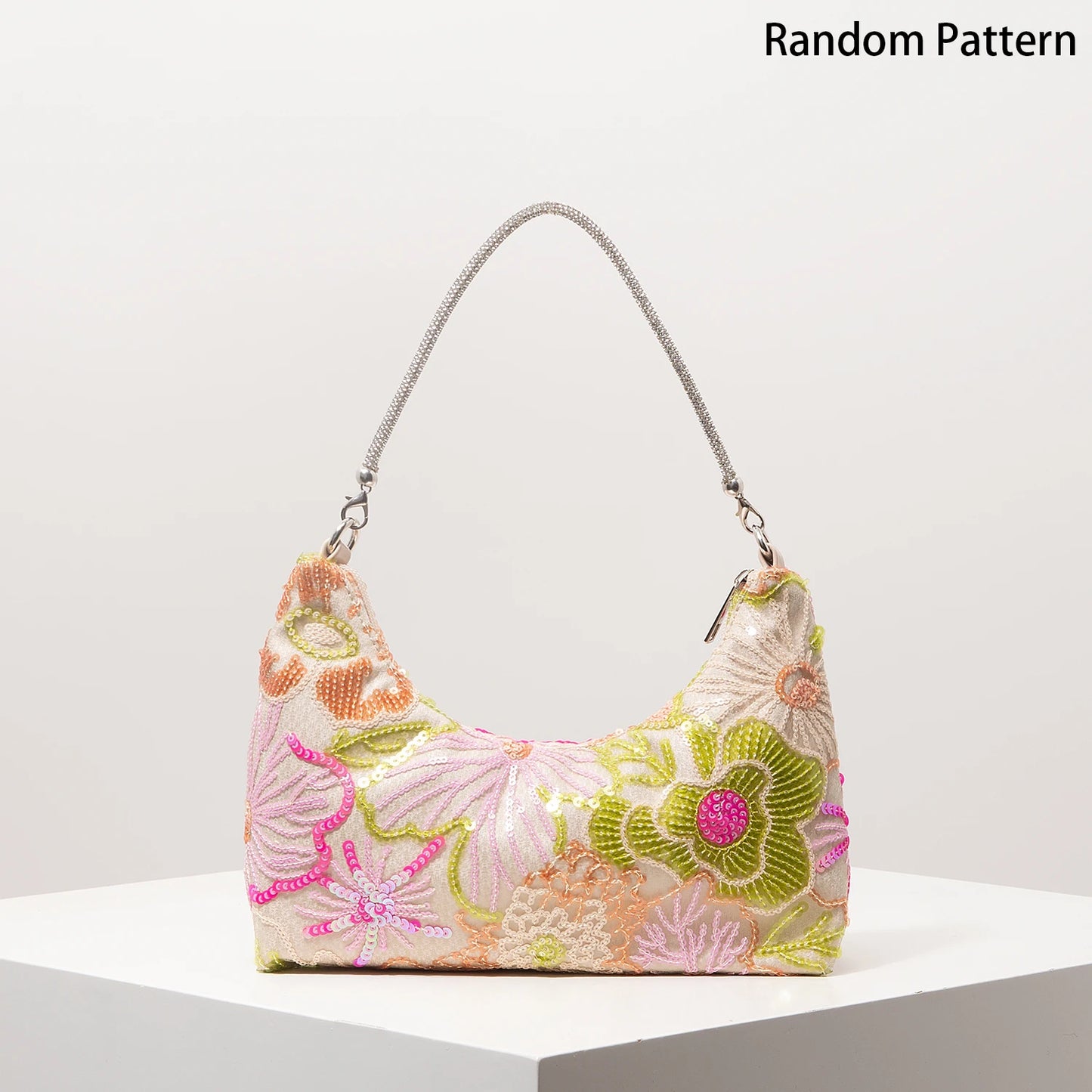 Floral Sequin Embroidered Party Bag | Wovetsa