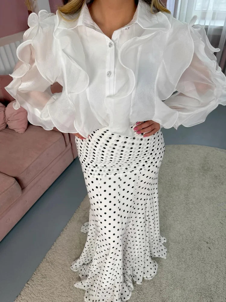 Polka Dot Mermaid Maxi Skirt | Wovetsa