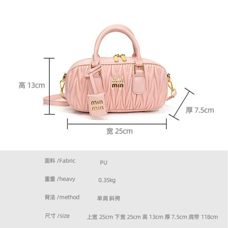 Pleated Bowling Shoulder Bag | Wovetsa