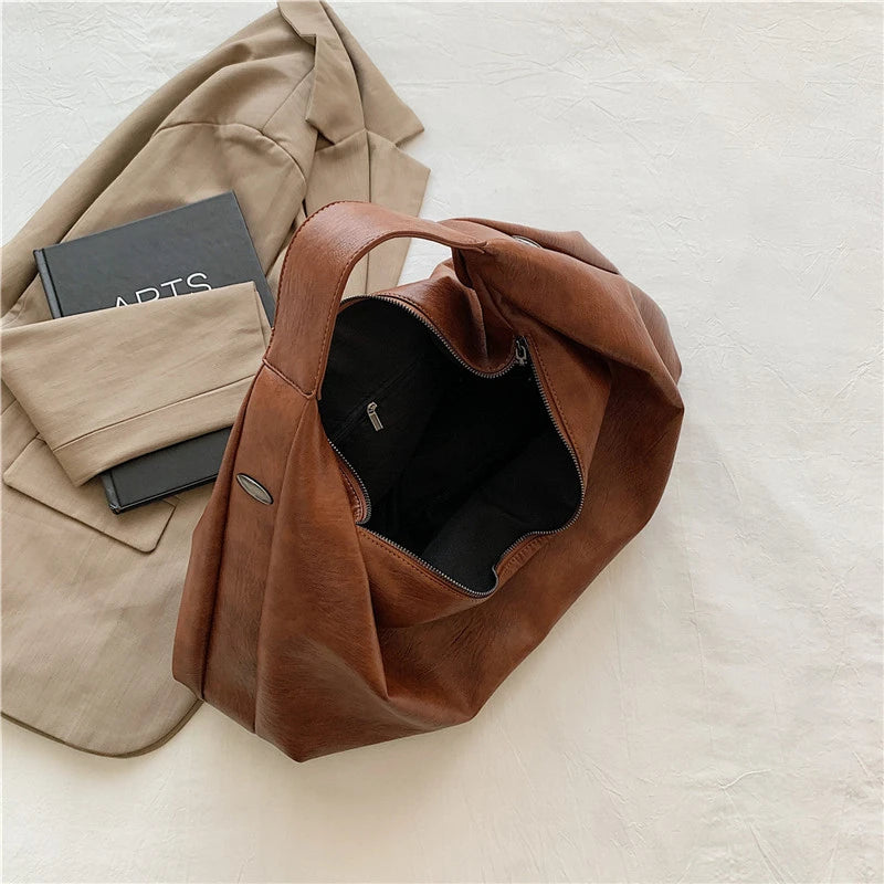 Oversized Soft Leather Hobo Shopper Bag | Wovetsa