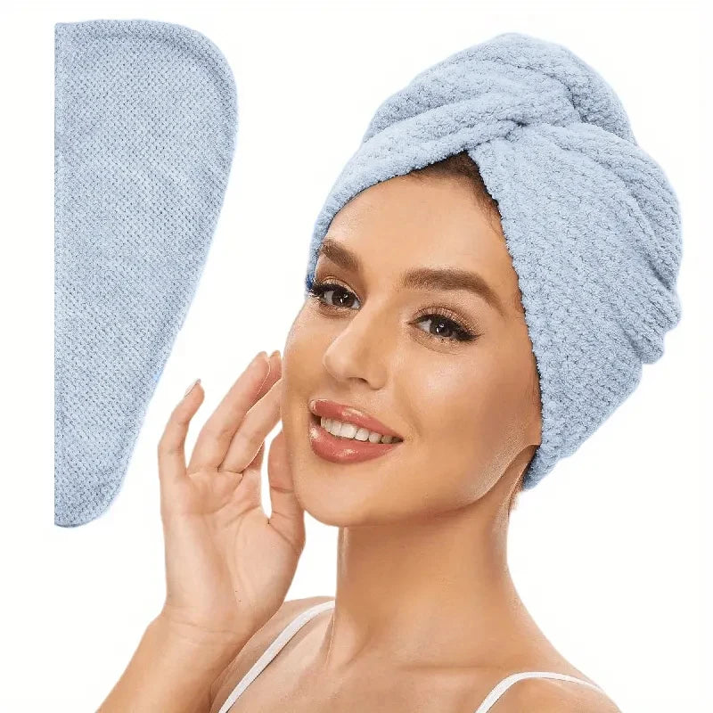 Microfiber Hair Towel Wrap Absorbent Button-Down | Wovetsa