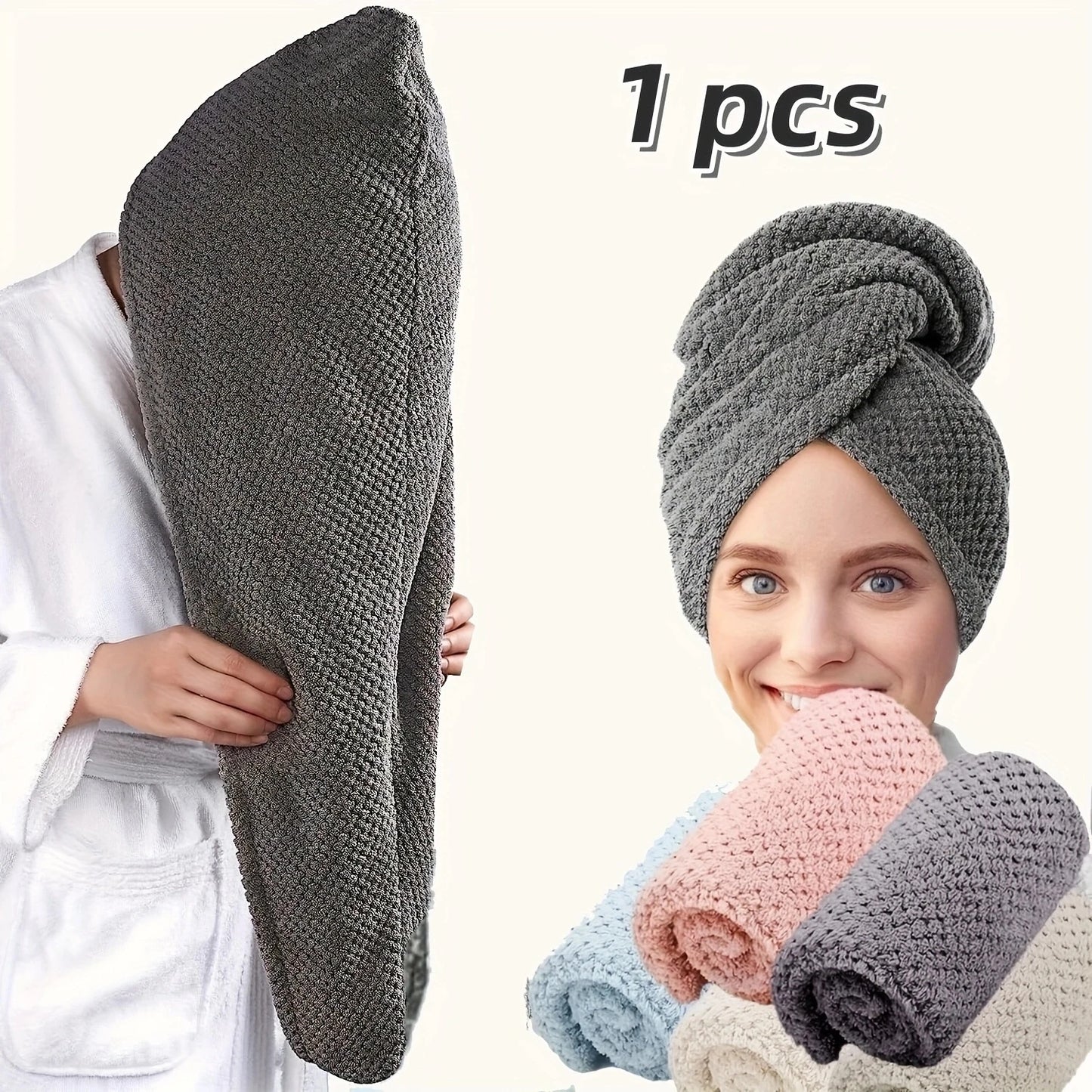 Microfiber Hair Towel Wrap Fast Drying Button-Down | Wovetsa