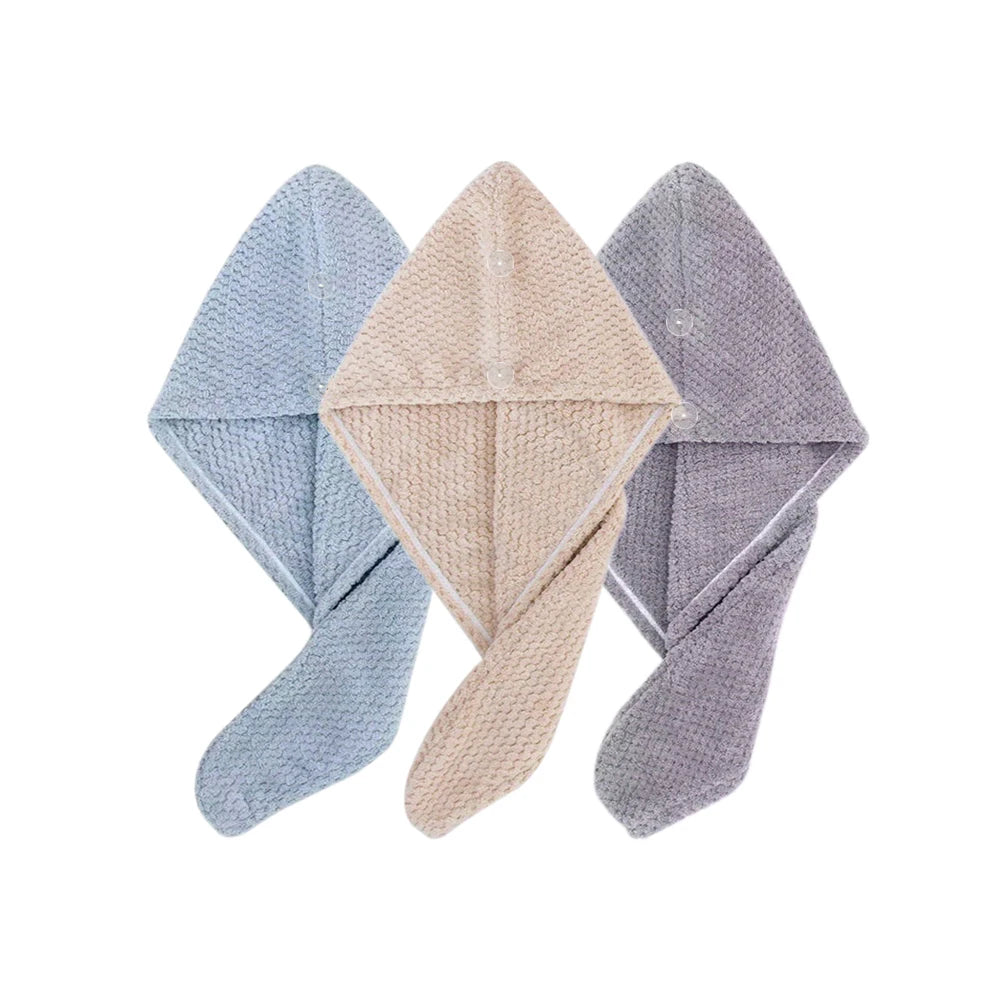 Microfiber Hair Towel Wrap Fast Drying Button-Down | Wovetsa