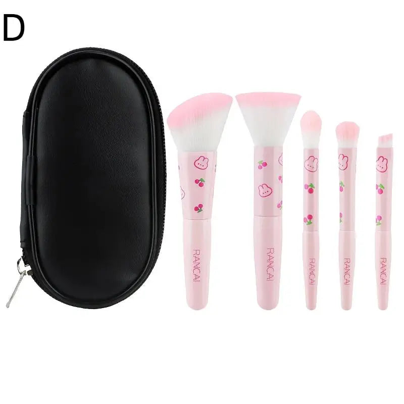 5-Piece Mini Makeup Brush Set with Case | Wovetsa