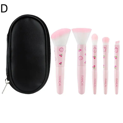 5-Piece Mini Makeup Brush Set with Case | Wovetsa