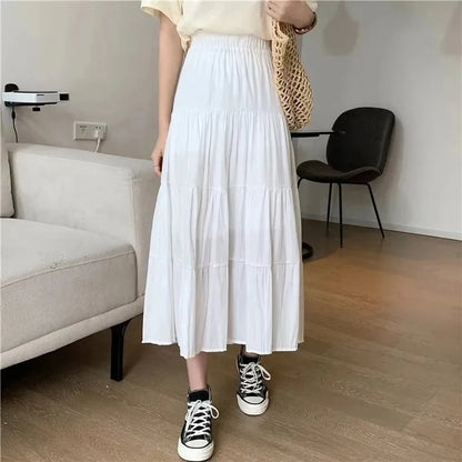 High Waist A-Line Pleated Midi Dress | Wovetsa