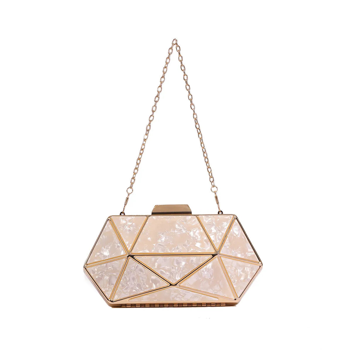 Acrylic Chain Evening Clutch Bag | Wovetsa