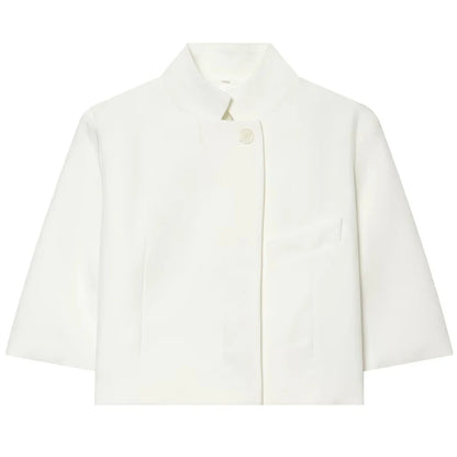Asymmetric Crop Blazer Short Sleeve | Wovetsa