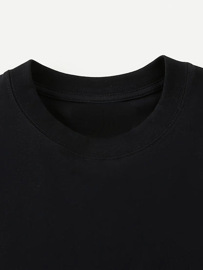 100% Cotton Drop-Shoulder Basic Tee | Wovetsa