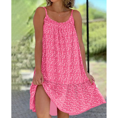 Floral Print Spaghetti Strap Sundress | Wovetsa