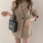 Casual Long Sleeve Suit Jacket Blazer Office Lady Spring Autumn Fashion Elegant Solid Outerwear Coat For Women 2023 Female