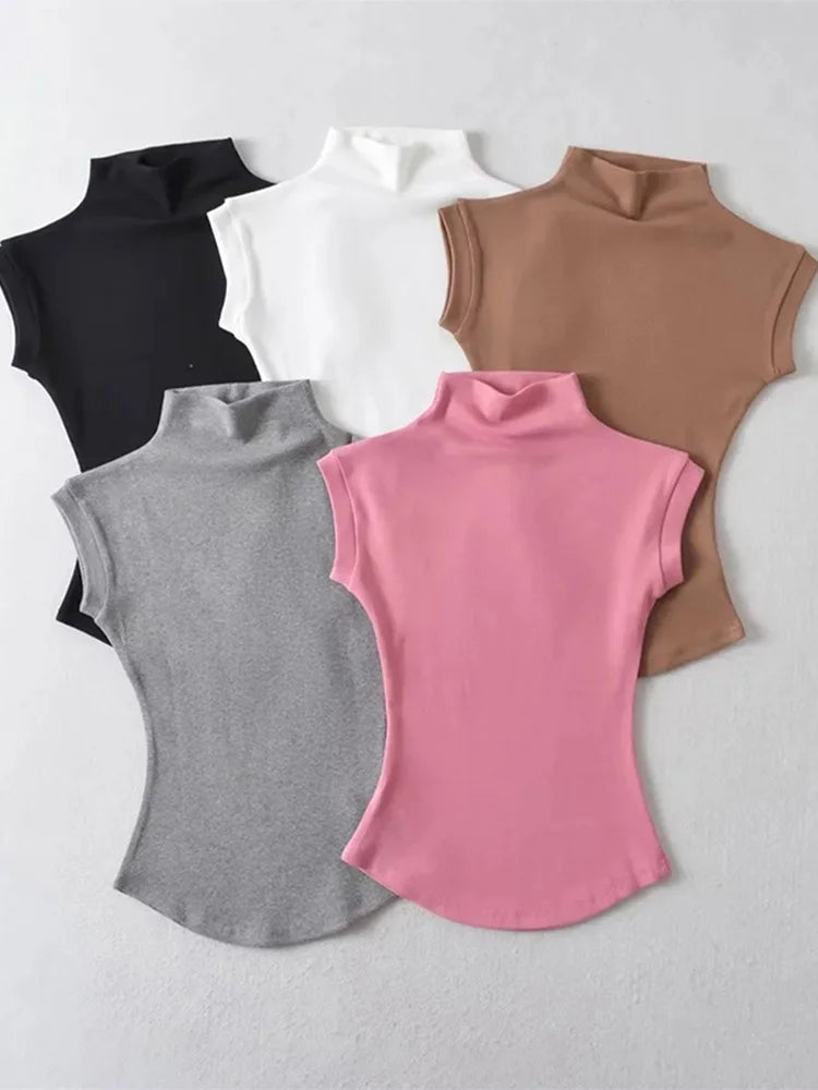 Sleeveless Turtleneck Top | Wovetsa