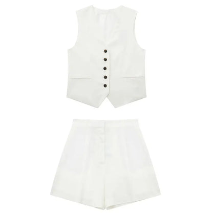Green Vest & Shorts Set | Wovetsa