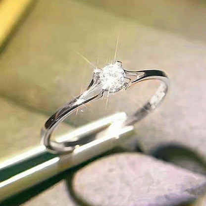 Minimalist CZ Wedding Band Ring | Wovetsa
