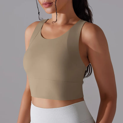 Nylon Sports Bra Crop Top | Wovetsa