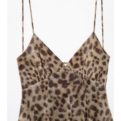 Leopard Print Backless Mini Dress | Wovetsa