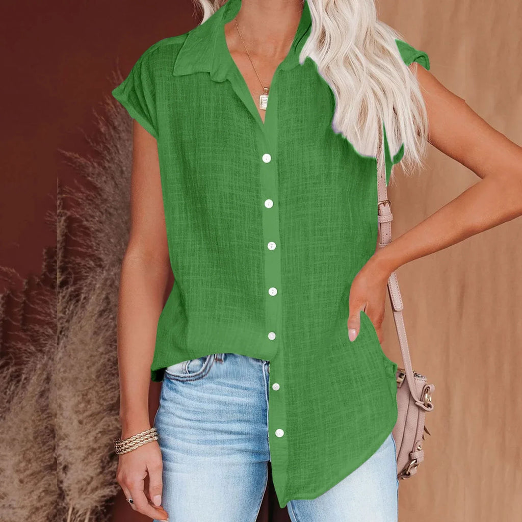Loose Short Sleeve Casual Shirt | Wovetsa