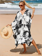 Animal Print Kaftan Beach Cover-Up Dress | Wovetsa