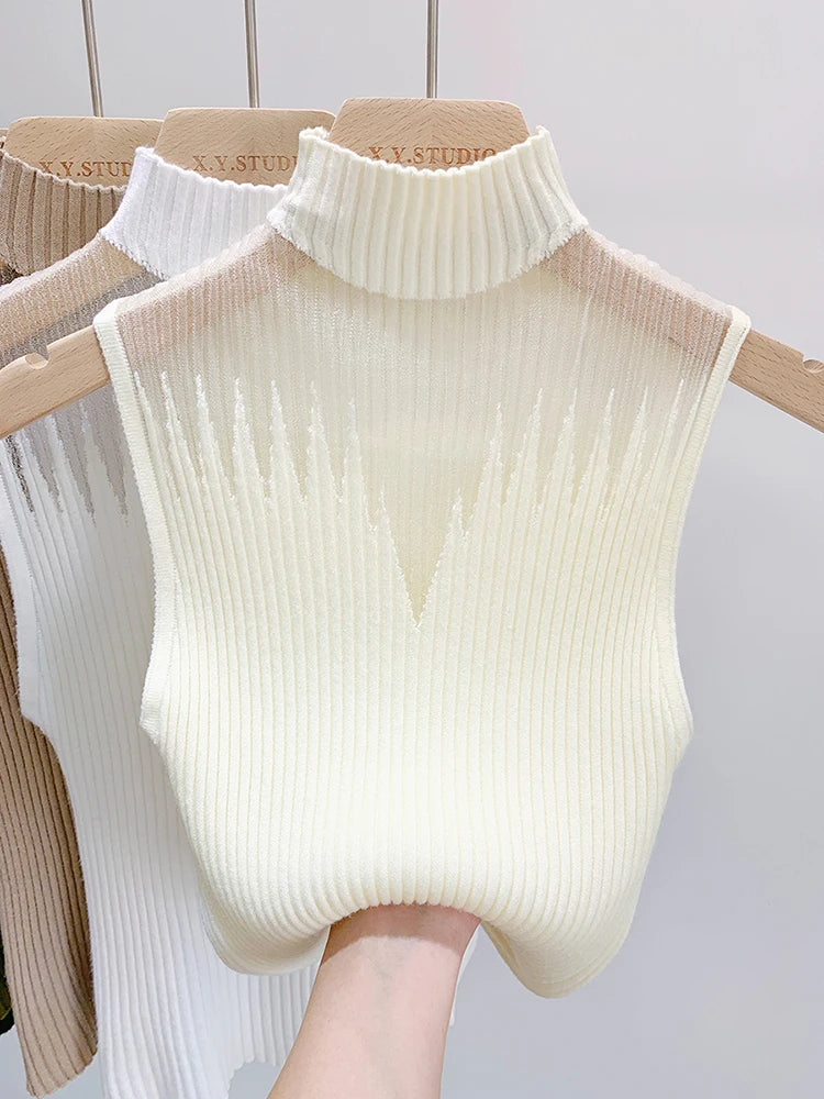Y2K Mesh Knit Tank Top | Wovetsa
