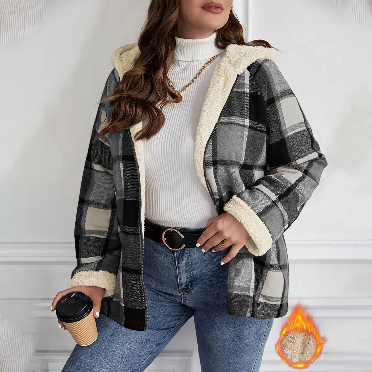 Plaid Hooded Zip Jacket | Wovetsa