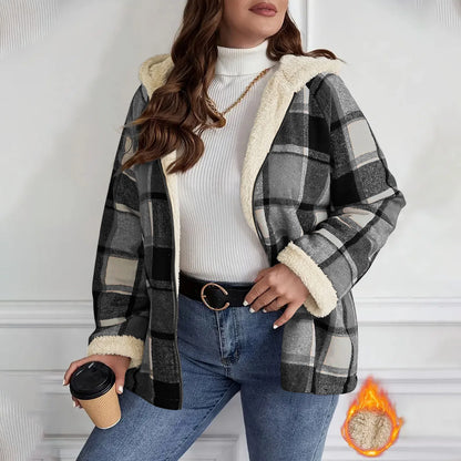 Plaid Hooded Zip Jacket | Wovetsa