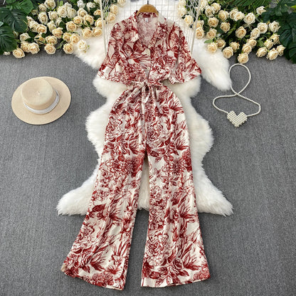 Floral Wide-Leg Jumpsuit | Wovetsa