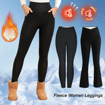 Fleece High-Waist Thermal Leggings | Wovetsa