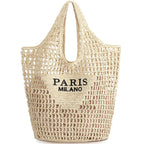 Handwoven Straw Beach Tote | Wovetsa