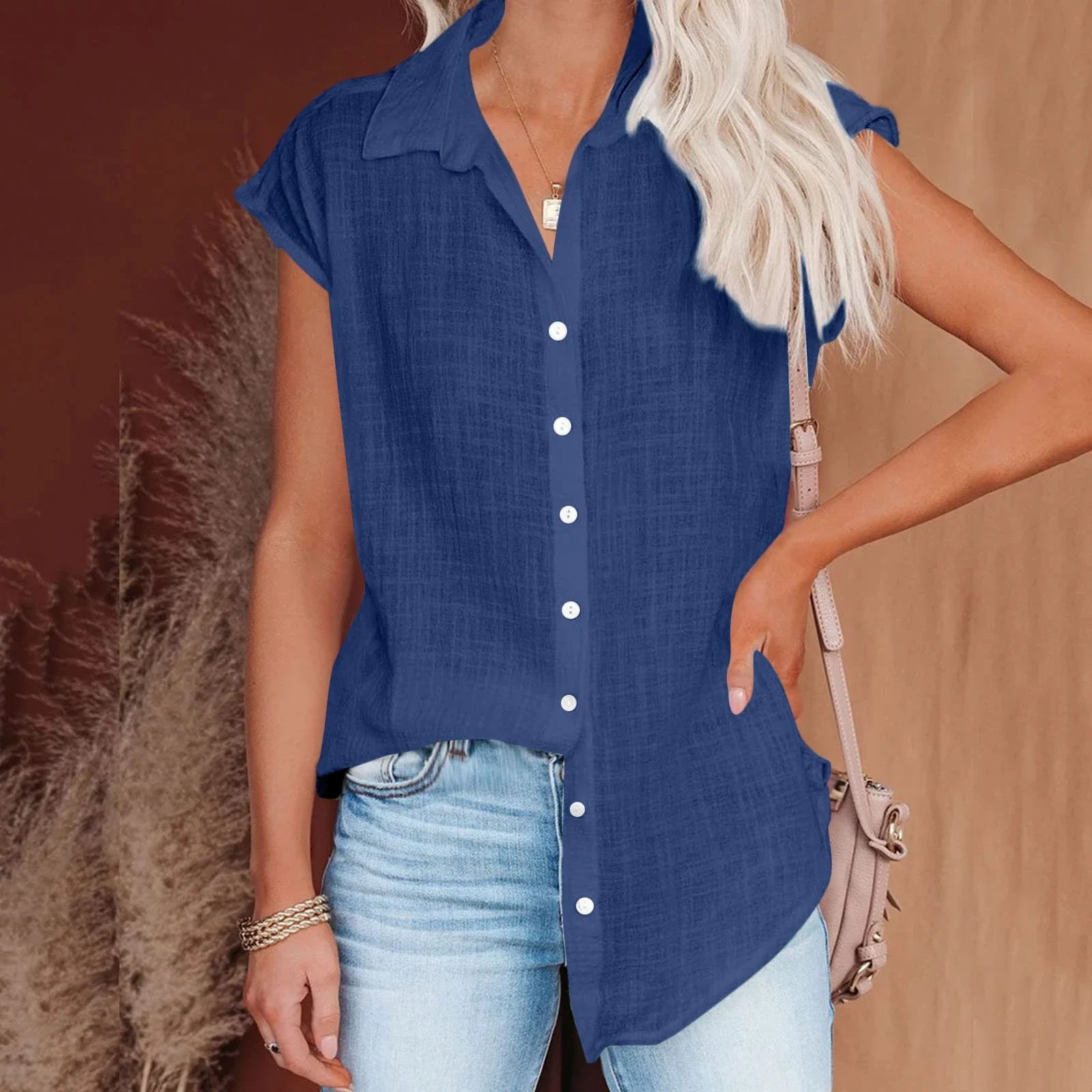 Loose Short Sleeve Casual Shirt | Wovetsa