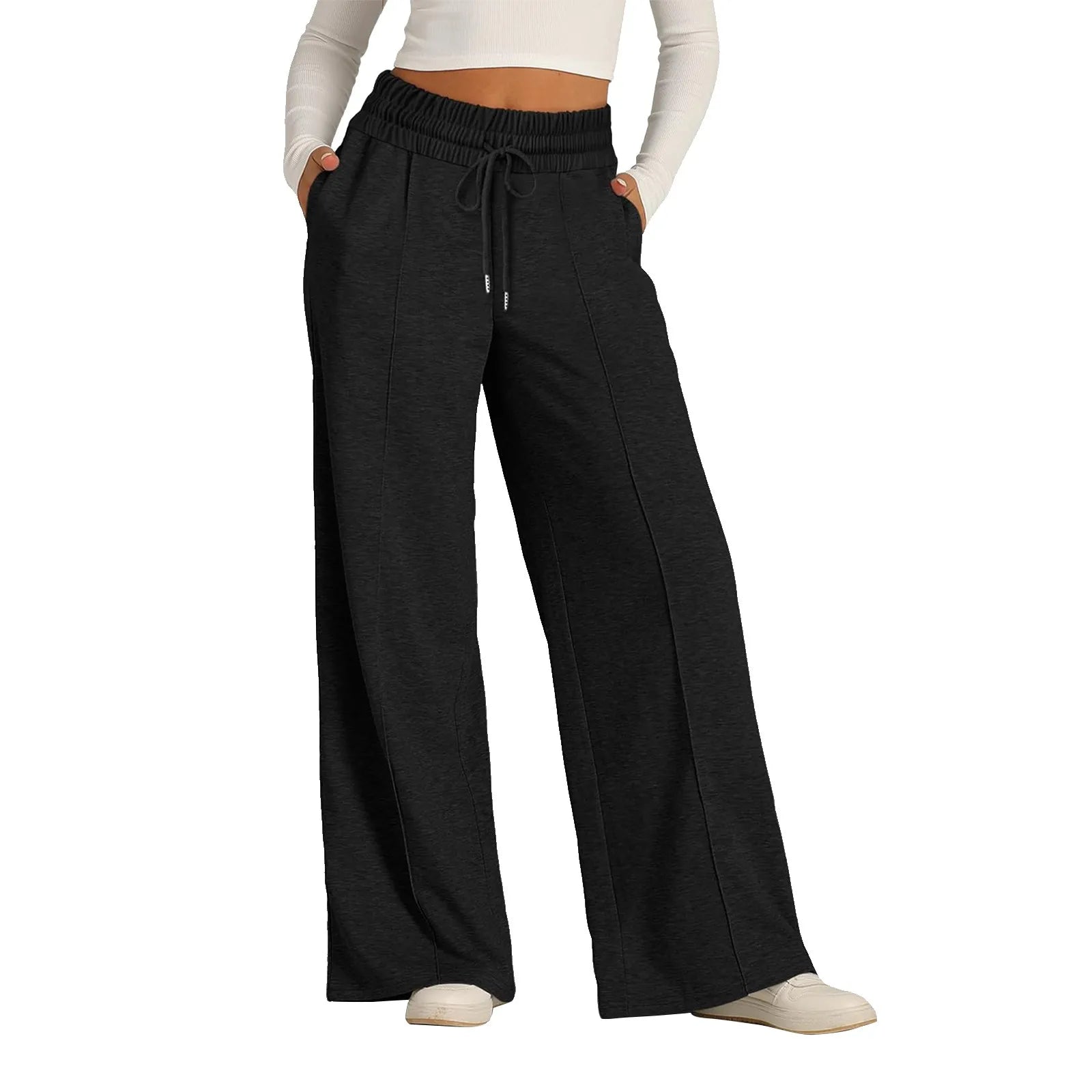 Straight Wide-Leg Jogger Pants | Wovetsa