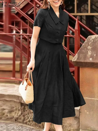 Short Sleeve Shirt & Tank Dress Set | Wovetsa