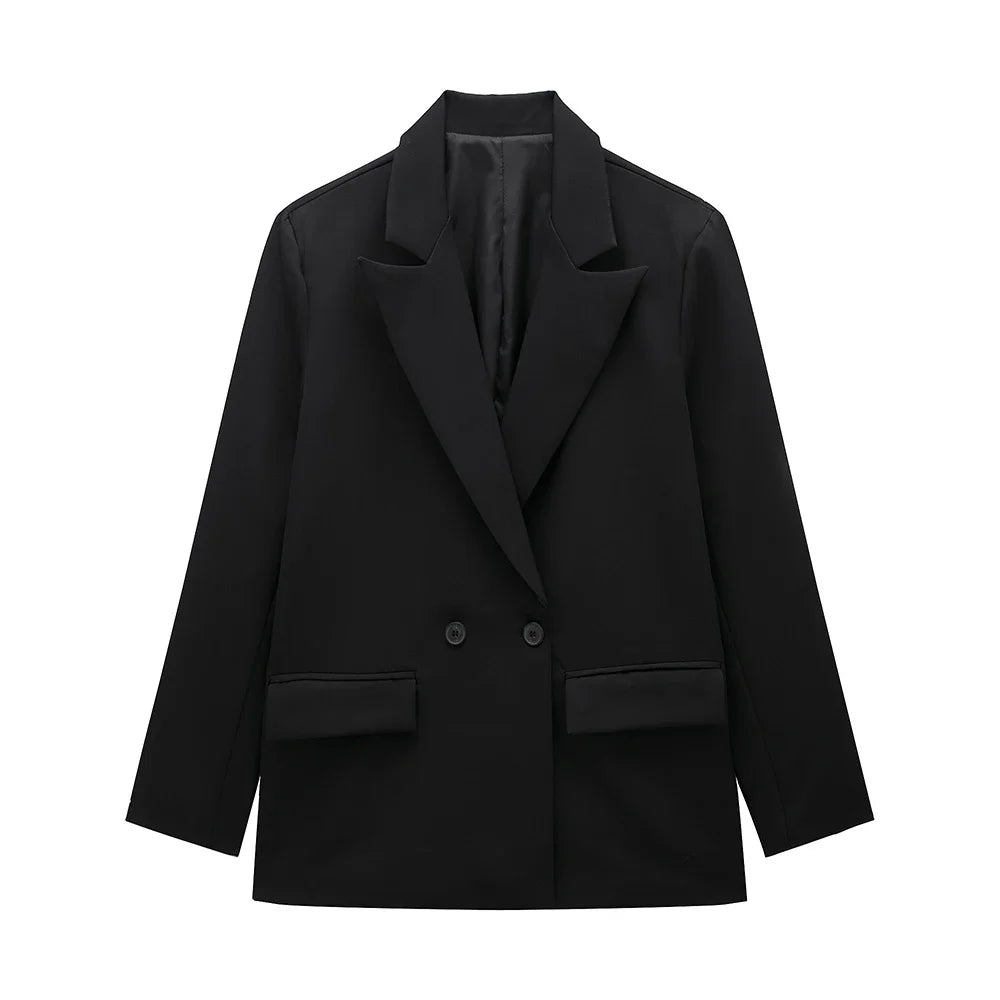 Double Breasted Blazer with Pockets | Wovetsa