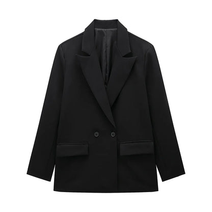 Double Breasted Blazer with Pockets | Wovetsa