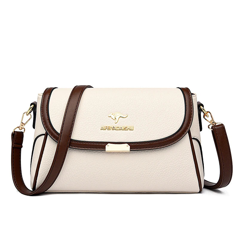 Leather Flap Crossbody Shoulder Bag | Wovetsa