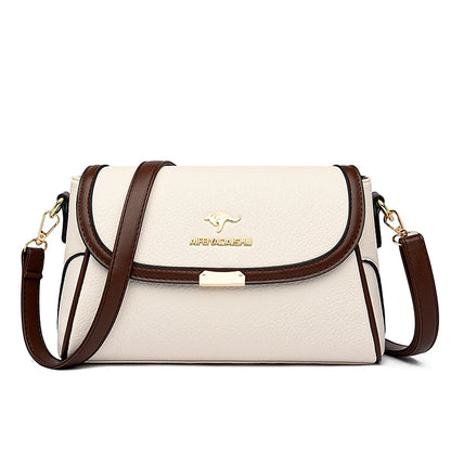 Leather Flap Crossbody Shoulder Bag | Wovetsa