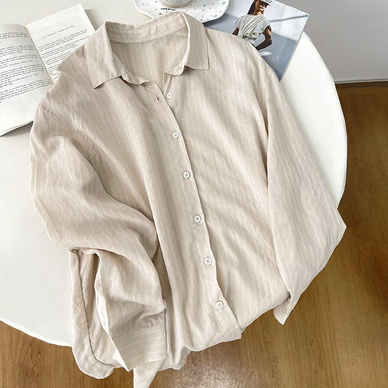 Lyocell Linen Long Sleeve Cardigan Shirt | Wovetsa
