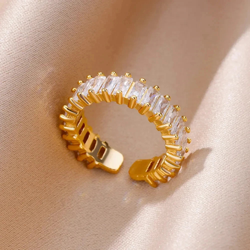 Gold-Tone Stainless Steel Cocktail Ring | Wovetsa